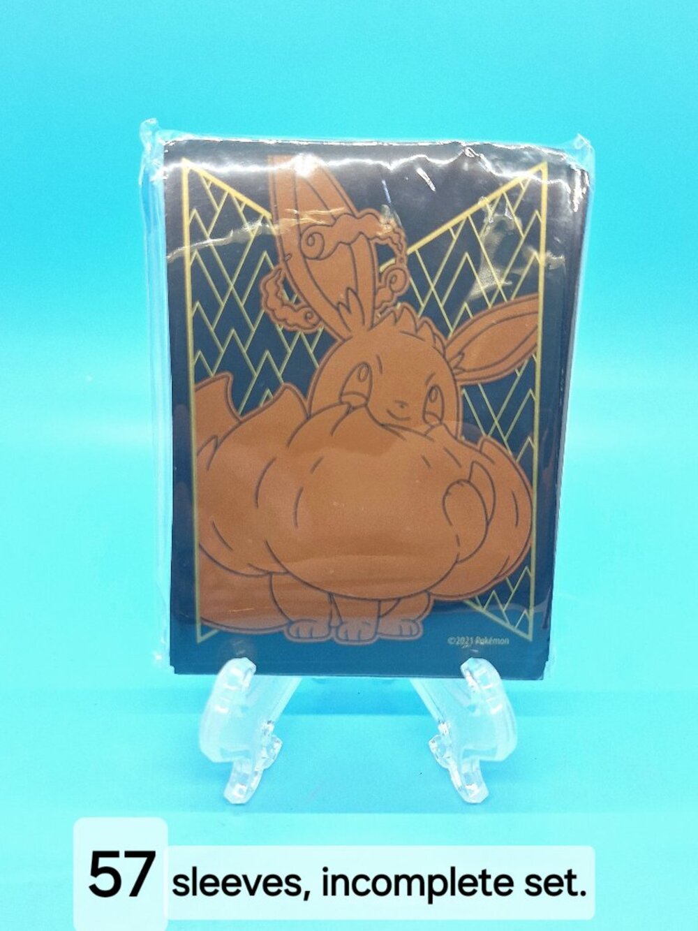 Pokémon Shining Fates ETB Eevee VMAX 57 card sleeves, incomplete set